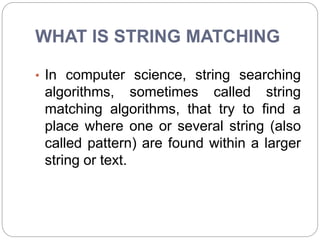 String matching algorithms | PPT