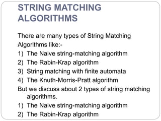 String matching algorithms | PPTX