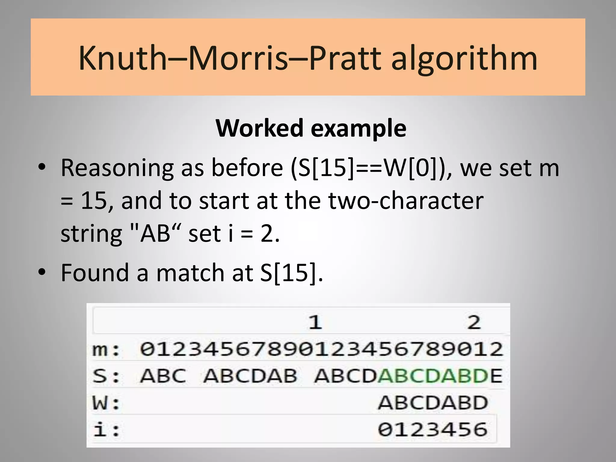String matching algorithms-pattern matching. | PPT