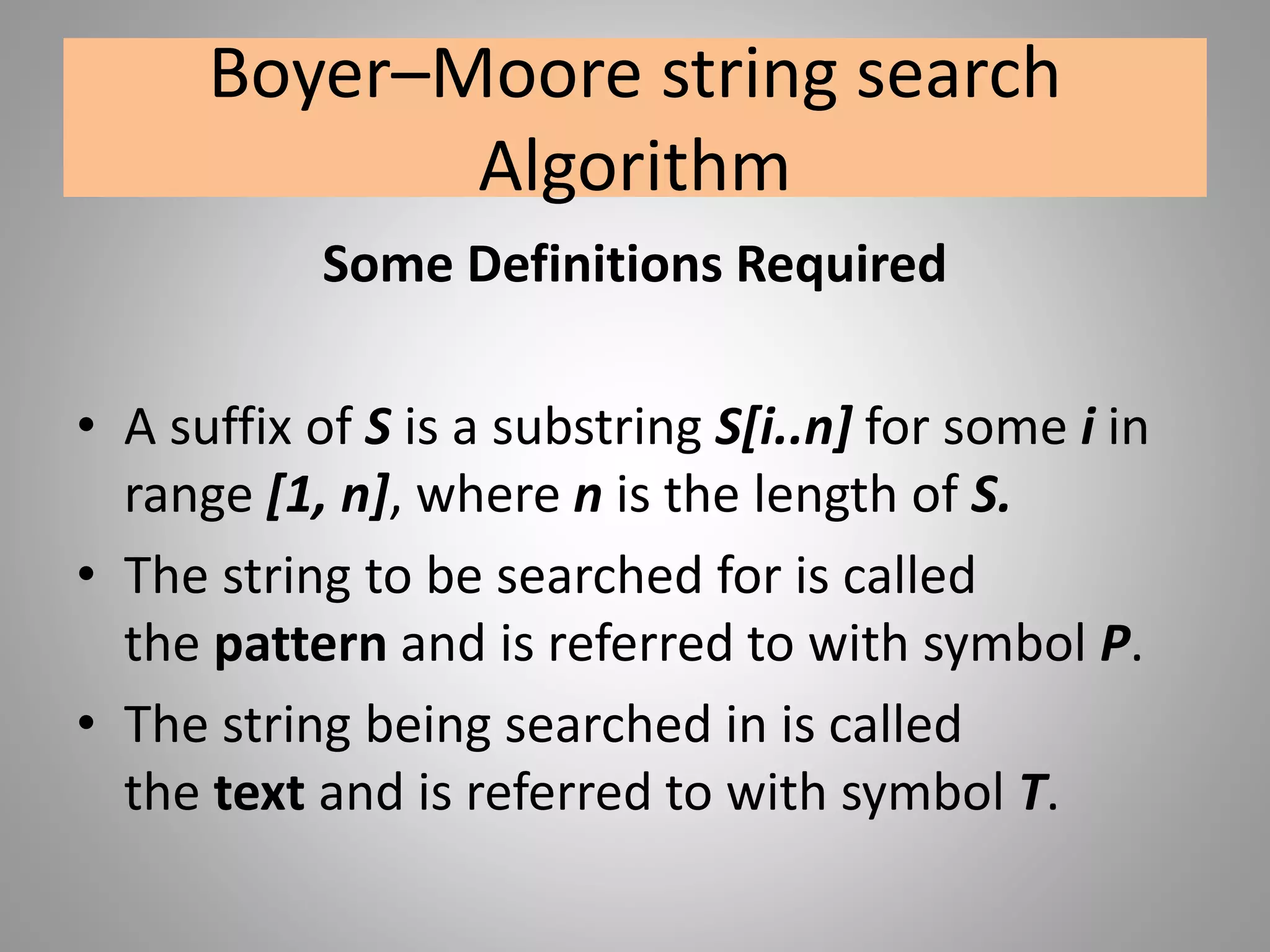 String matching algorithms-pattern matching. | PPT