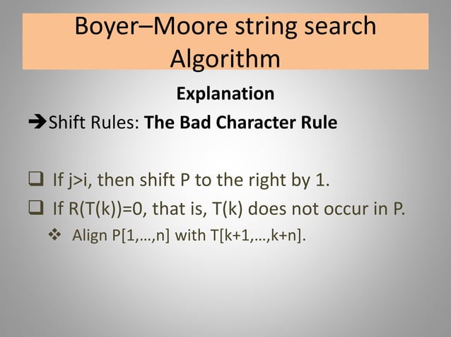 String matching algorithms-pattern matching. | PPTX