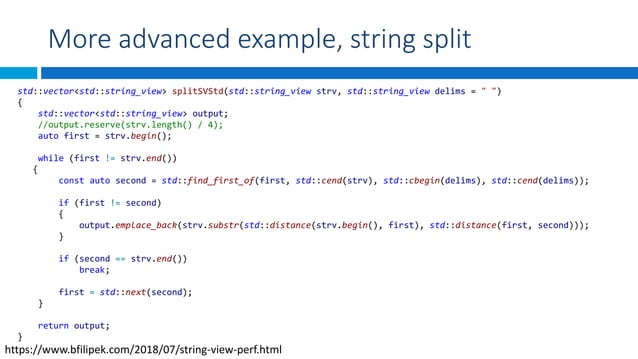 Let's talks about string operations in C++17 | PPT