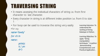 PYTHON STRING (METHODS AND FUNCTIONS )- MANIPULATIONS | PPTX