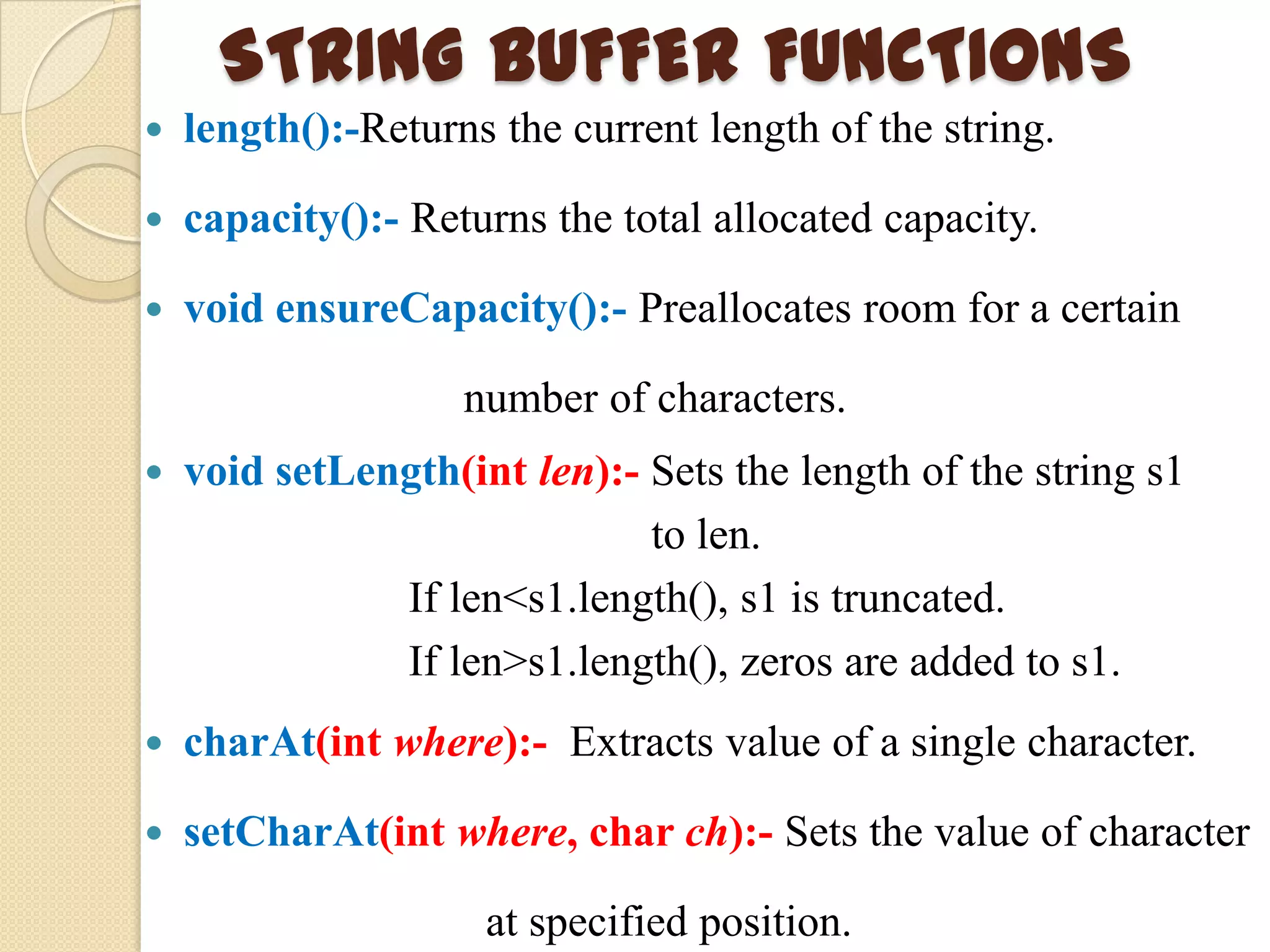 Strings in Java | PPTX | Programming Languages | Computing
