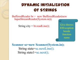 Strings in Java | PPTX | Programming Languages | Computing