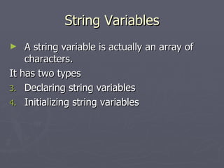Strings | PPT