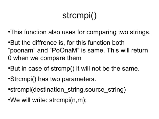 Strings Functions in C Programming | PPT