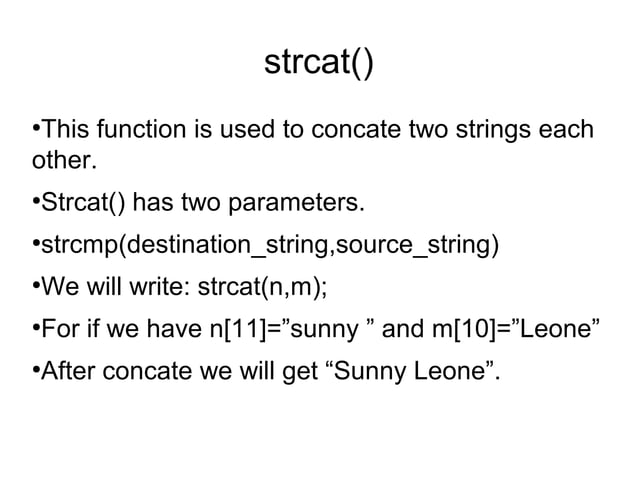 Strings Functions in C Programming | PPT
