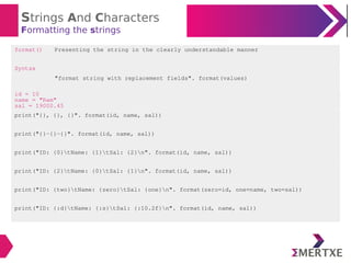 Python programming : Strings | PPT