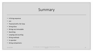 Strings in Python | PPT