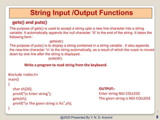 Strings IN C | PPT