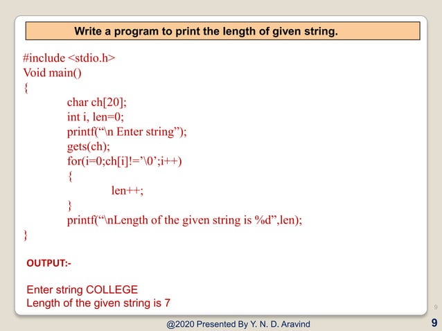Strings IN C | PPT