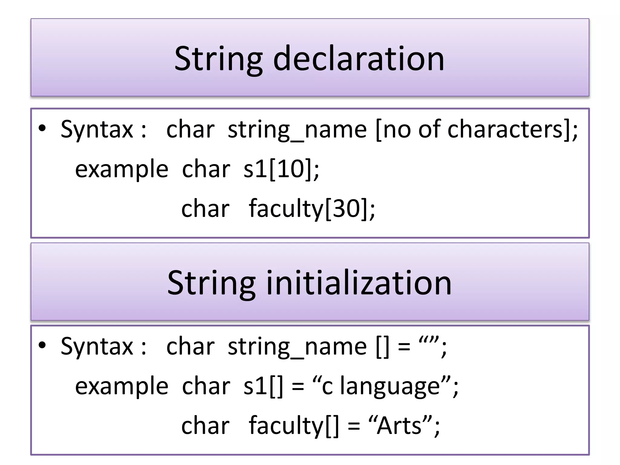 Strings in C language | PPTX | Programming Languages | Computing