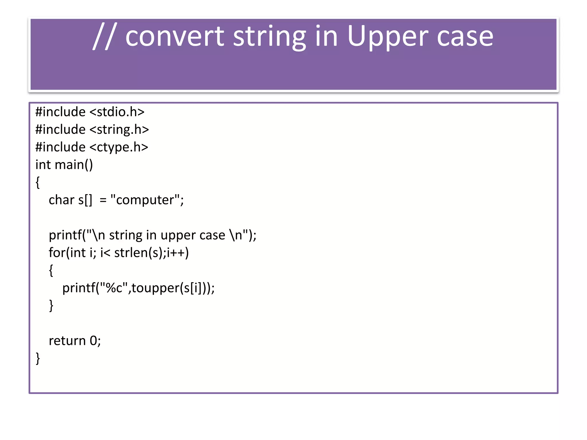 Strings in C language | PPTX | Programming Languages | Computing