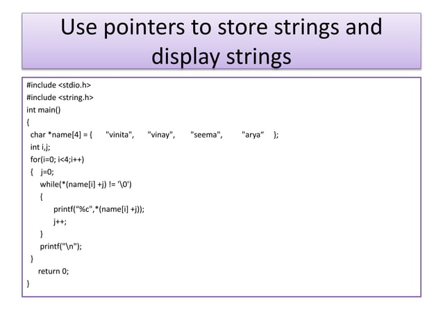 Strings in C language | PPTX | Programming Languages | Computing