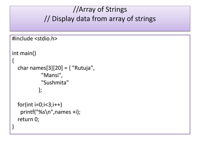 Strings in C language | PPTX | Programming Languages | Computing