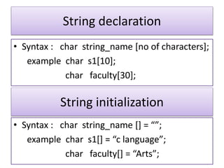 Strings in C language | PPT