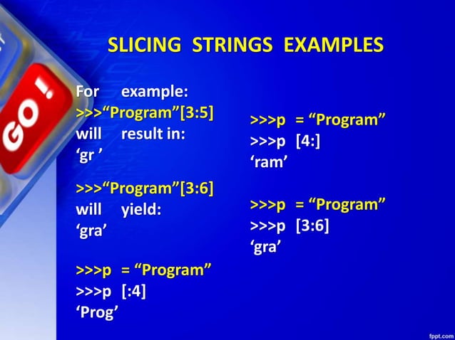 Detailed description of Strings in Python | PPT