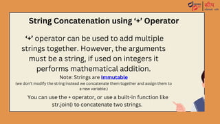 Strings in Python For codemonkey training | PPTX