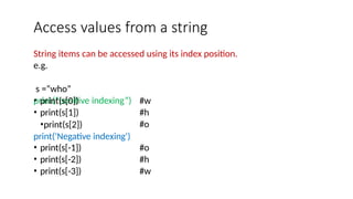 string manipulation in python ppt for grade 11 cbse | PPTX