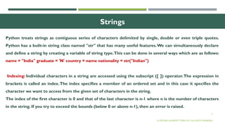 Contiguous String Python data structure concepts in Strings | PPTX