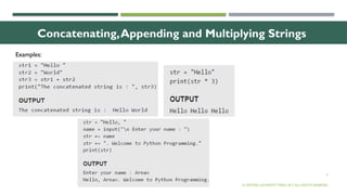 Python data structure concepts in Strings | PPTX