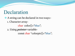 Strings and pointers | PPTX