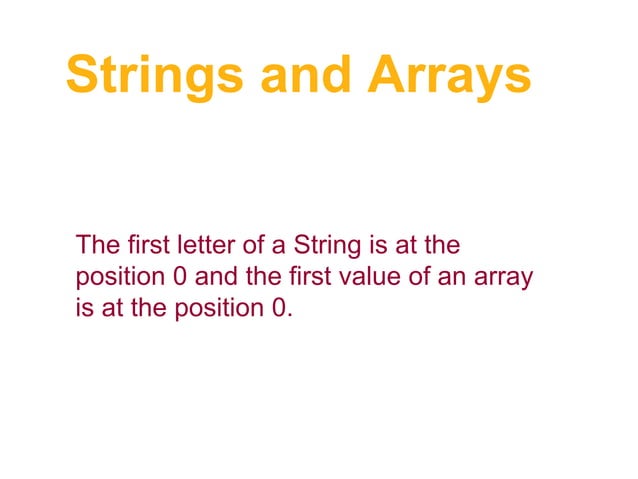 Strings & arrays | PPT
