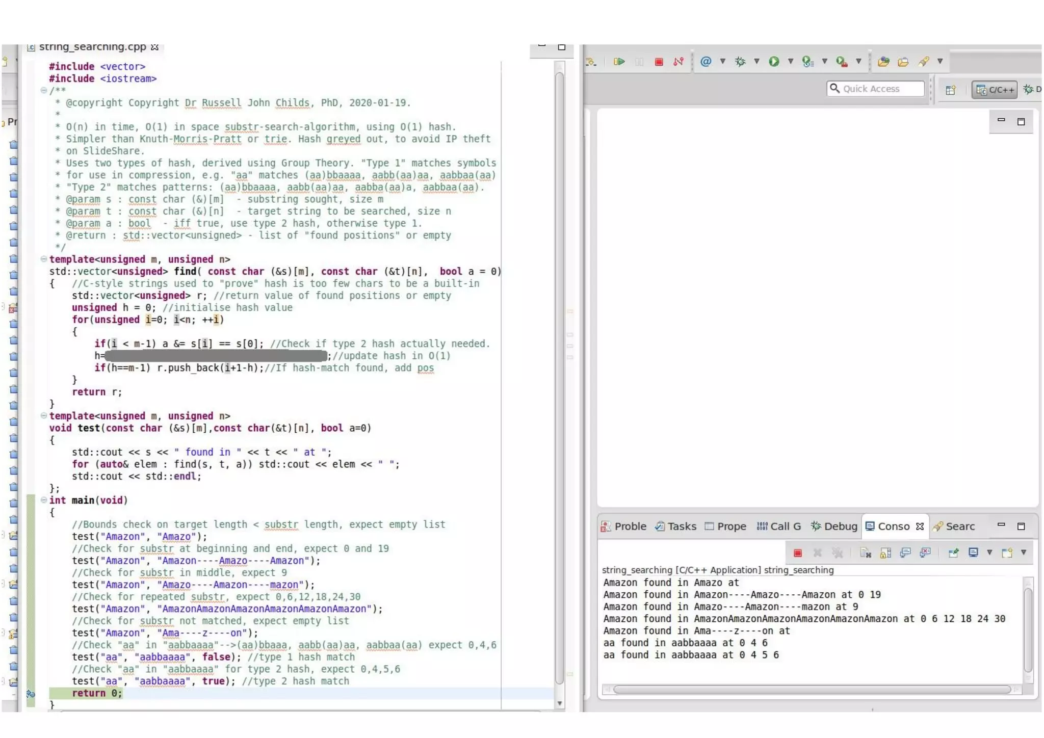 String searching o_n