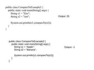 string in java class, method, object, ch | PPTX