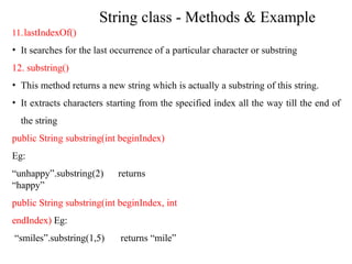 string in java class, method, object, ch | PPTX