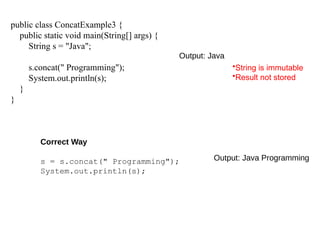 string in java class, method, object, ch | PPTX