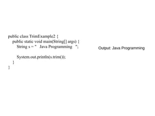 string in java class, method, object, ch | PPTX