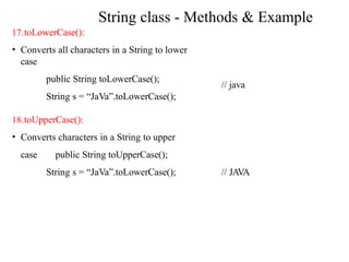 string in java class, method, object, ch | PPTX