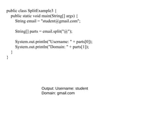 string in java class, method, object, ch | PPTX