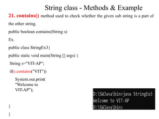 string in java class, method, object, ch | PPTX