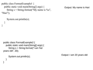 string in java class, method, object, ch | PPTX