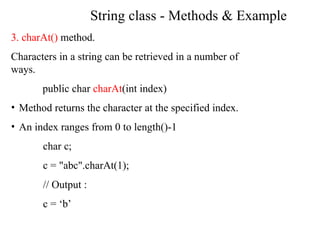 string in java class, method, object, ch | PPTX