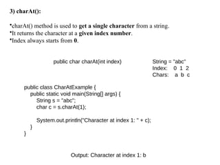 string in java class, method, object, ch | PPTX