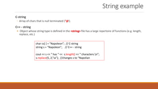 Strings in c++ | PPT