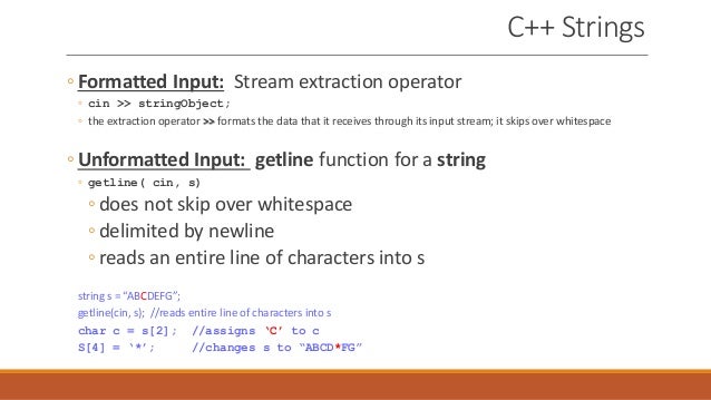 Strings in c++