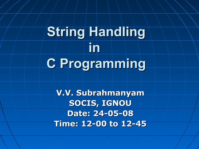 Strings in c | PPT image.