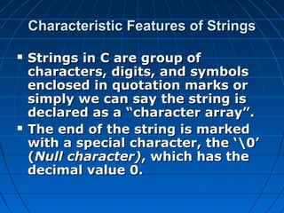 Strings in c | PPT