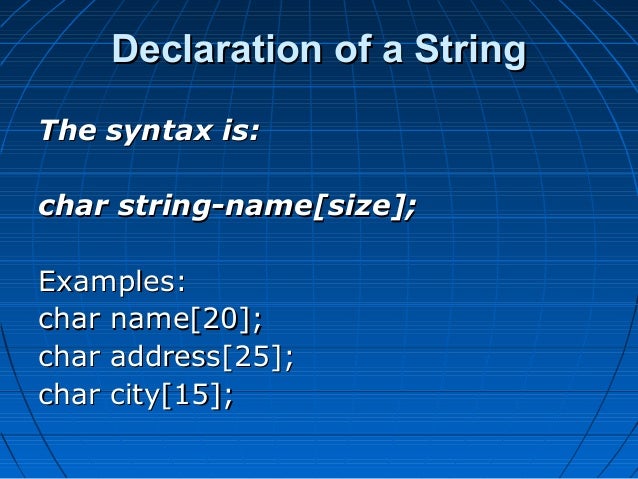Strings in c