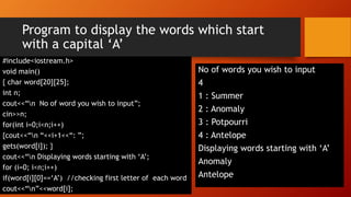 Strings in c++ | PPTX | Programming Languages | Computing