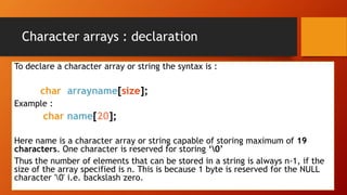 Strings in c++ | PPTX | Programming Languages | Computing