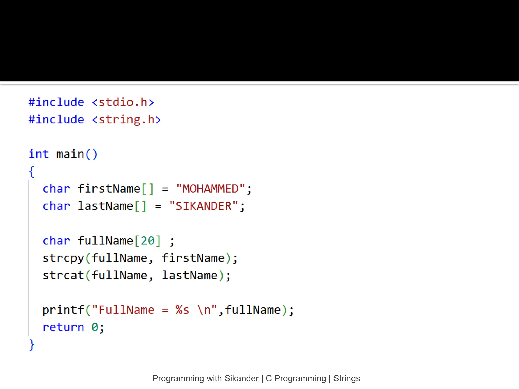 Programming with Sikander | C Programming | Strings 