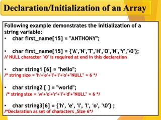 Strings in c language | PPT