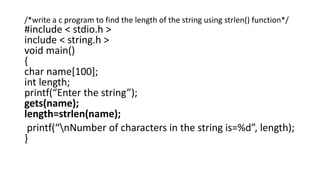 Strings in c mrs.sowmya jyothi | PDF