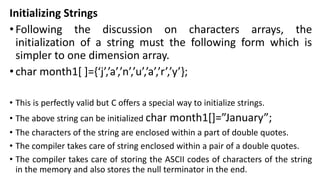 Strings in c mrs.sowmya jyothi | PDF
